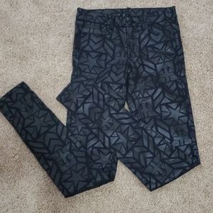 Black pants with patterned design NWOT
